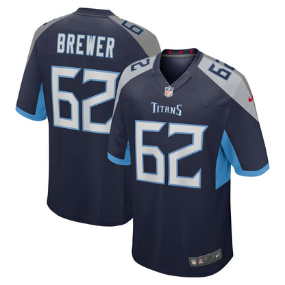 Tennessee Titans Aaron Brewer Game Navy Football Jersey product image