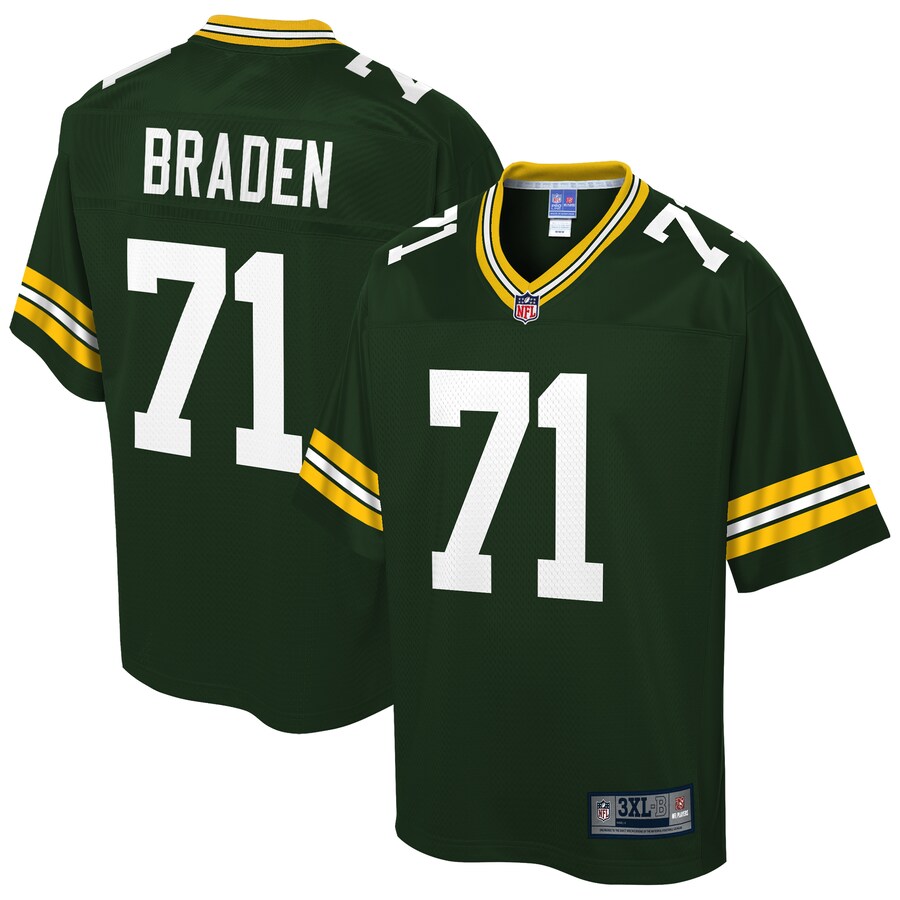 Green Bay Packers Ben Braden Pro Line Big & Tall Green Football Jersey product image