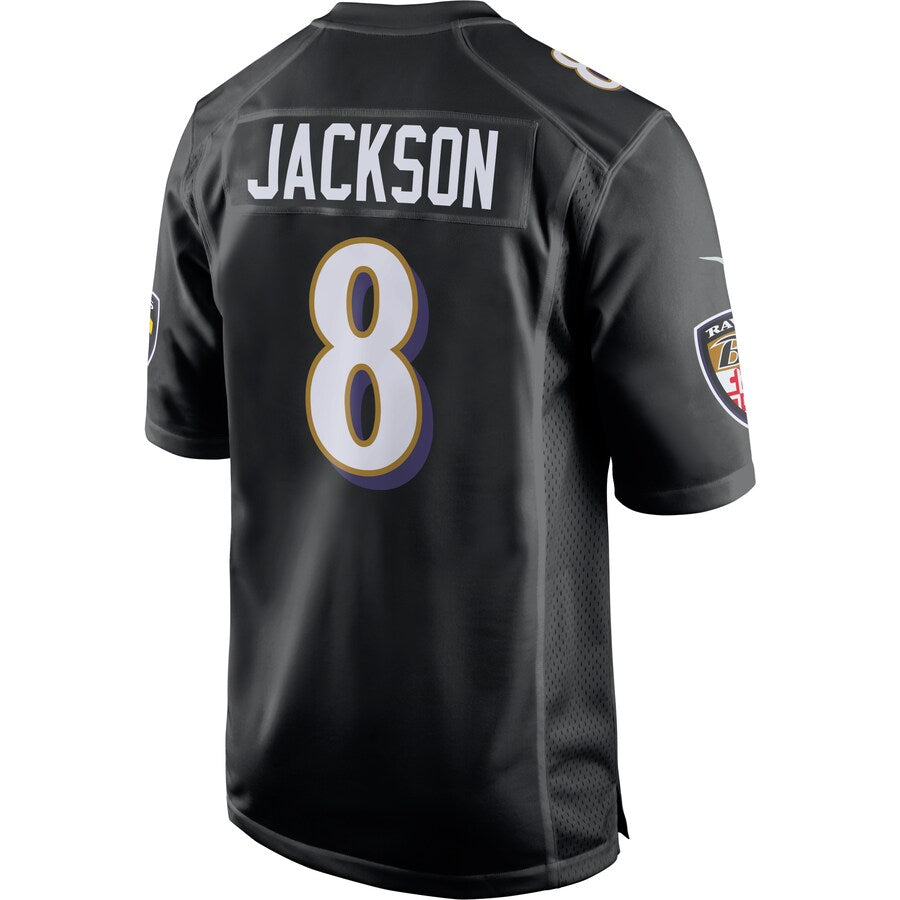 Baltimore Ravens Lamar Jackson Game Black Football Jersey product image