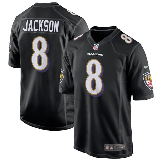 Baltimore Ravens Lamar Jackson Game Black Football Jersey product image