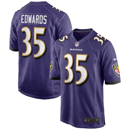 Baltimore Ravens Gus Edwards Game Purple Football Jersey product image
