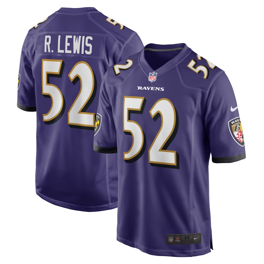 Baltimore Ravens Ray Lewis Game Purple Football Jersey product image