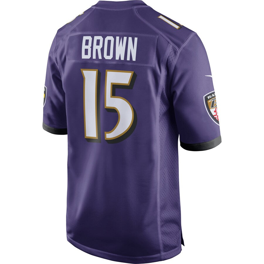 Baltimore Ravens Marquise Brown Game Purple Football Jersey product image