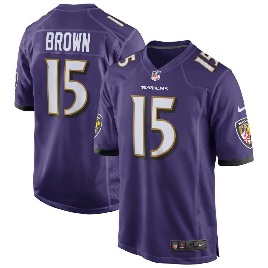 Baltimore Ravens Marquise Brown Game Purple Football Jersey product image
