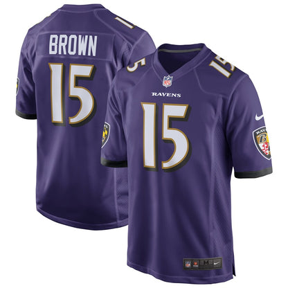 Baltimore Ravens Marquise Brown Game Purple Football Jersey product image