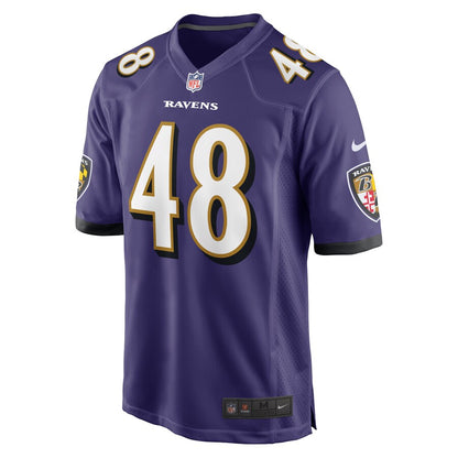 Baltimore Ravens Patrick Queen Game Purple Football Jersey product image