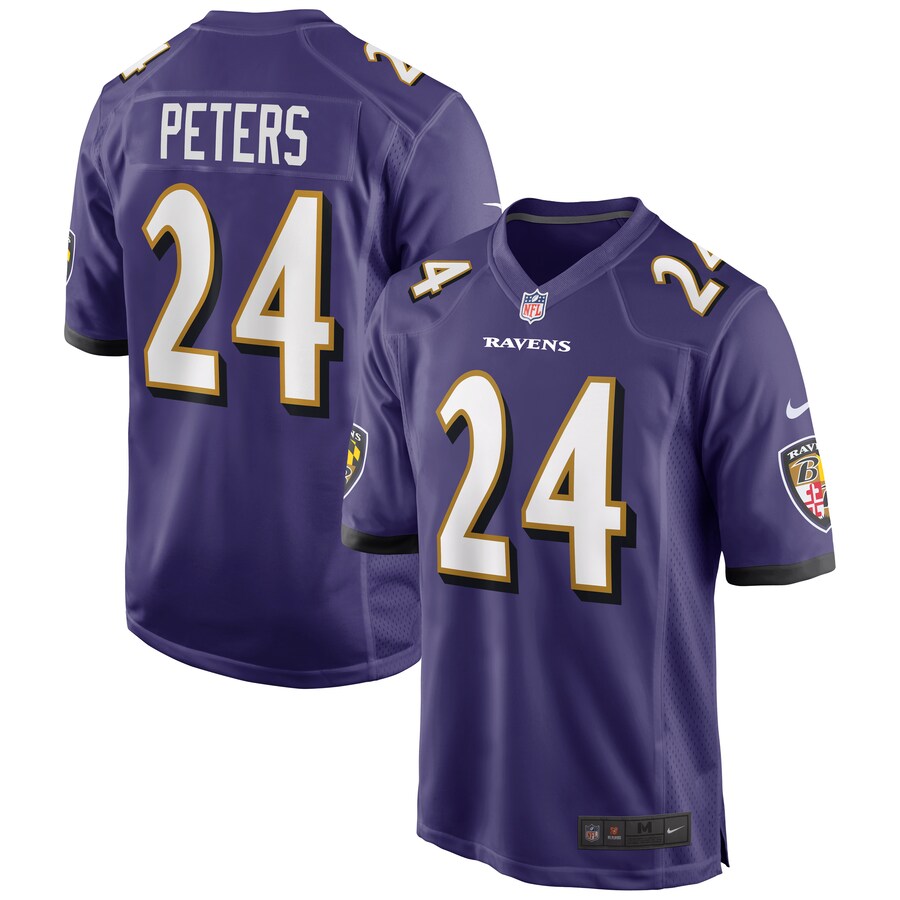 Baltimore Ravens Marcus Peters Game Purple Football Jersey product image