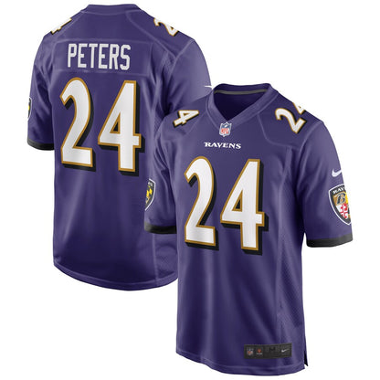 Baltimore Ravens Marcus Peters Game Purple Football Jersey product image