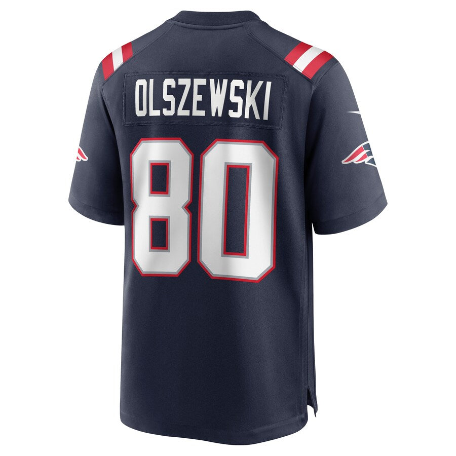 New England Patriots Gunner Olszewski Game Navy Football Jersey product image