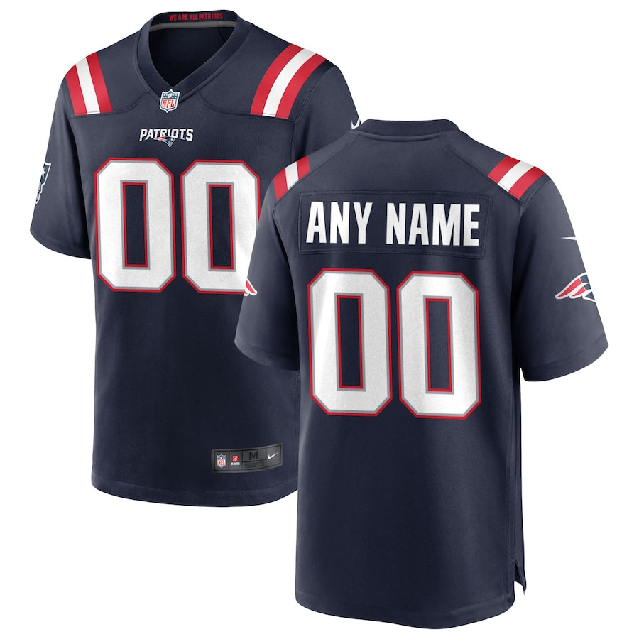 New England Patriots Navy Custom Game Navy Football Jersey product image