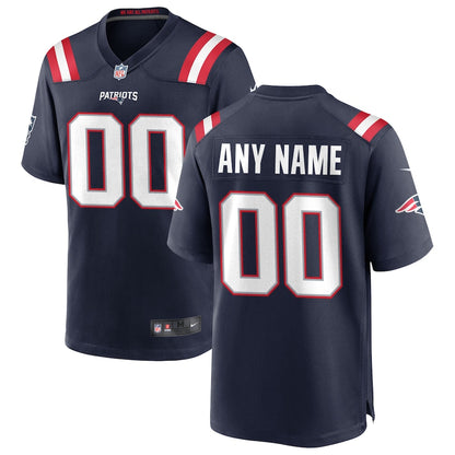 New England Patriots Navy Custom Game Navy Football Jersey product image