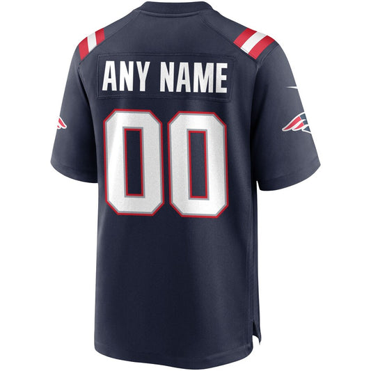 New England Patriots Navy Custom Game Navy Football Jersey product image