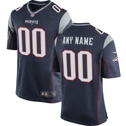 New England Patriots Navy Custom Game Navy Football Jersey product image