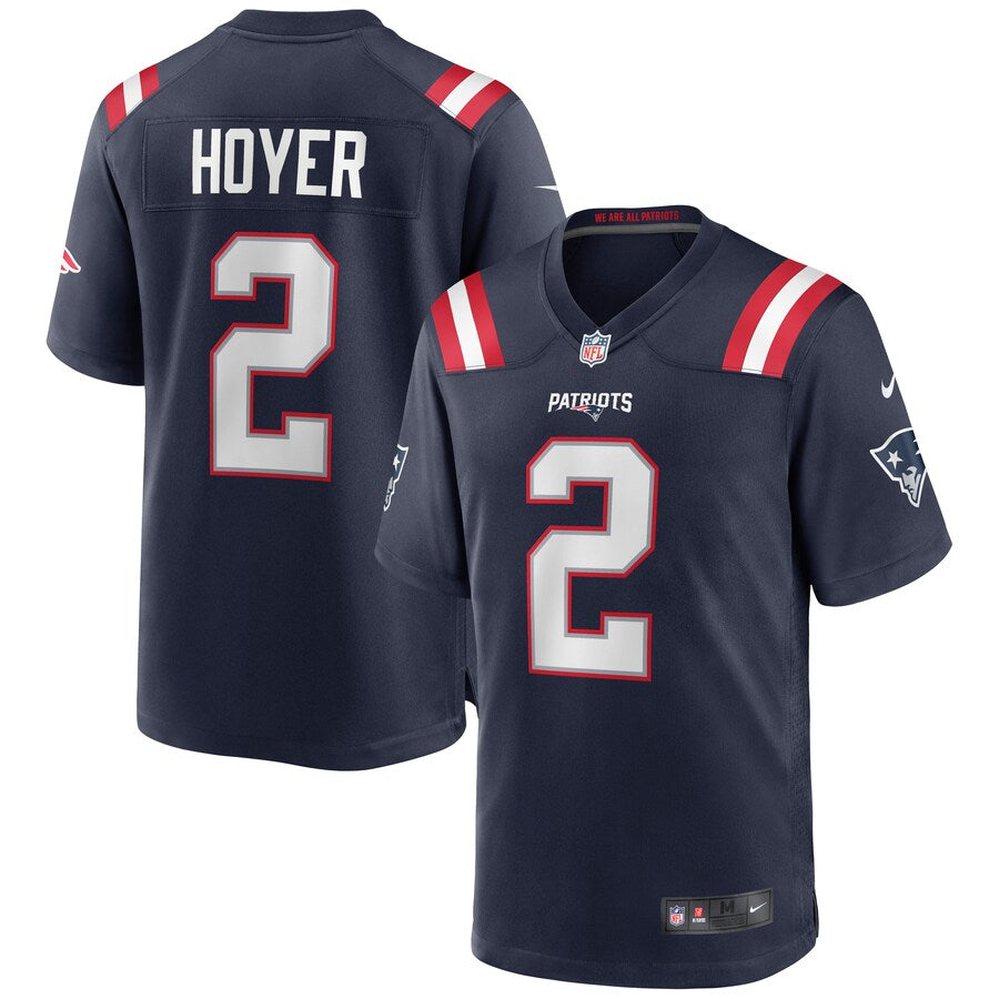New England Patriots Brian Hoyer Game Navy Football Jersey product image