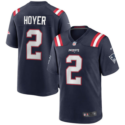 New England Patriots Brian Hoyer Game Navy Football Jersey product image