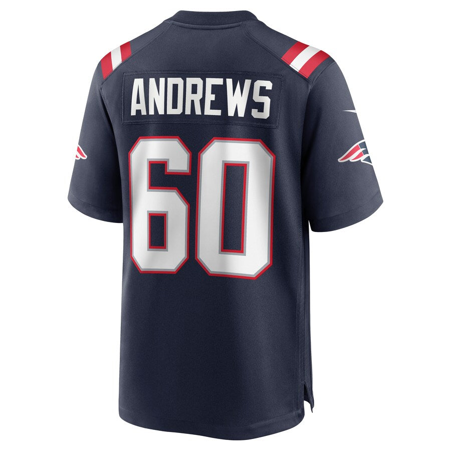 New England Patriots David Andrews Game Navy Football Jersey product image