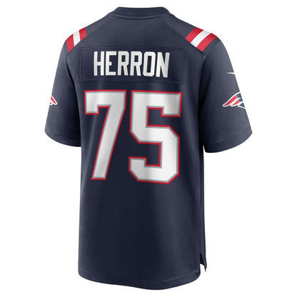 New England Patriots Justin Herron Team Game Navy Football Jersey product image
