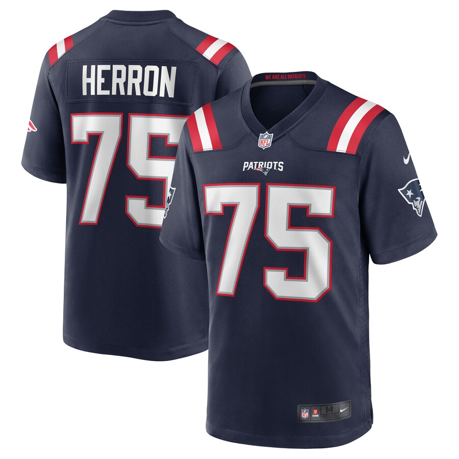 New England Patriots Justin Herron Team Game Navy Football Jersey product image