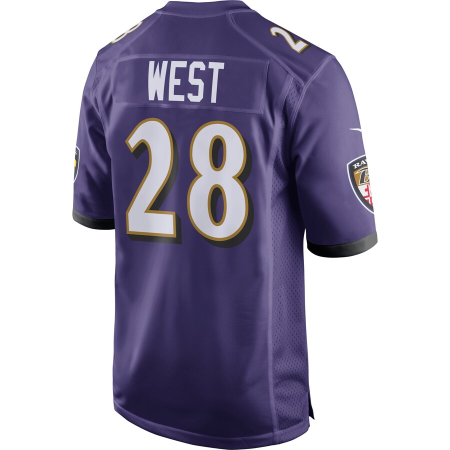 Baltimore Ravens Terrance West Game Purple Football Jersey product image