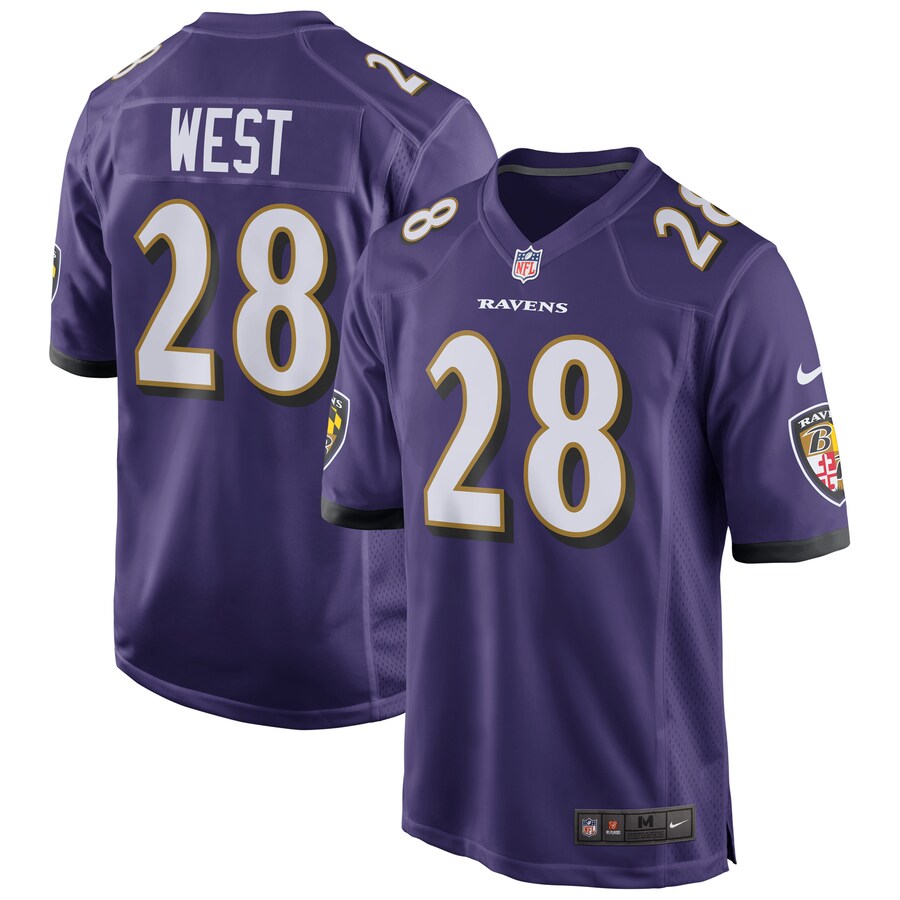 Baltimore Ravens Terrance West Game Purple Football Jersey product image
