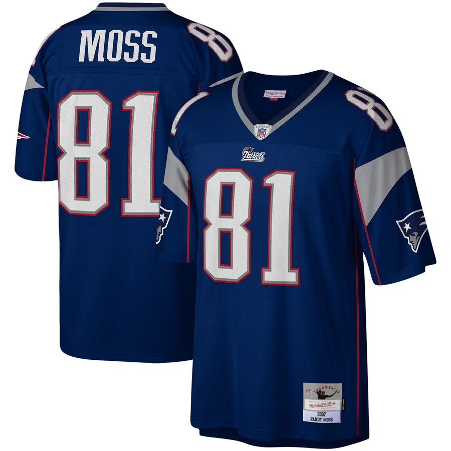 New England Patriots Randy Moss Legacy Navy Football Jersey product image