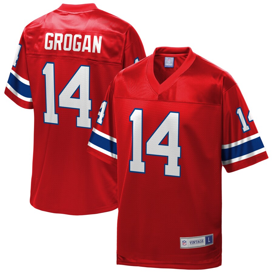 New England Patriots Steve Grogan Pro Line Red Football Jersey product image