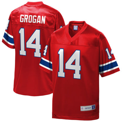 New England Patriots Steve Grogan Pro Line Red Football Jersey product image
