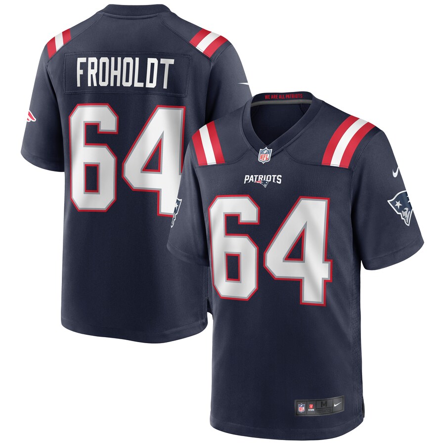 New England Patriots Hjalte Froholdt Game Navy Football Jersey product image