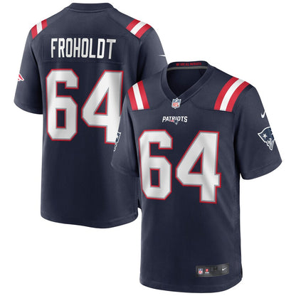 New England Patriots Hjalte Froholdt Game Navy Football Jersey product image