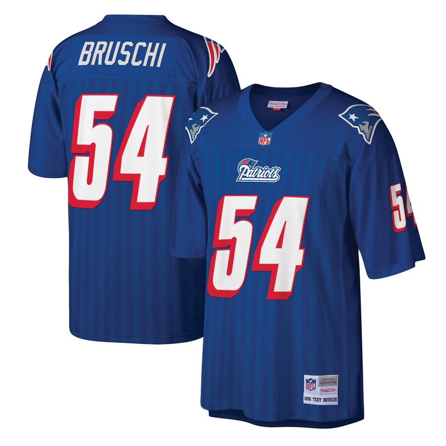 New England Patriots Tedy Bruschi Legacy Royal Football Jersey product image