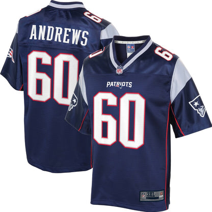 New England Patriots David Andrews Pro Line Big & Tall Navy Football Jersey product image