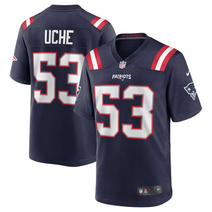 New England Patriots Josh Uche Team Game Navy Football Jersey product image
