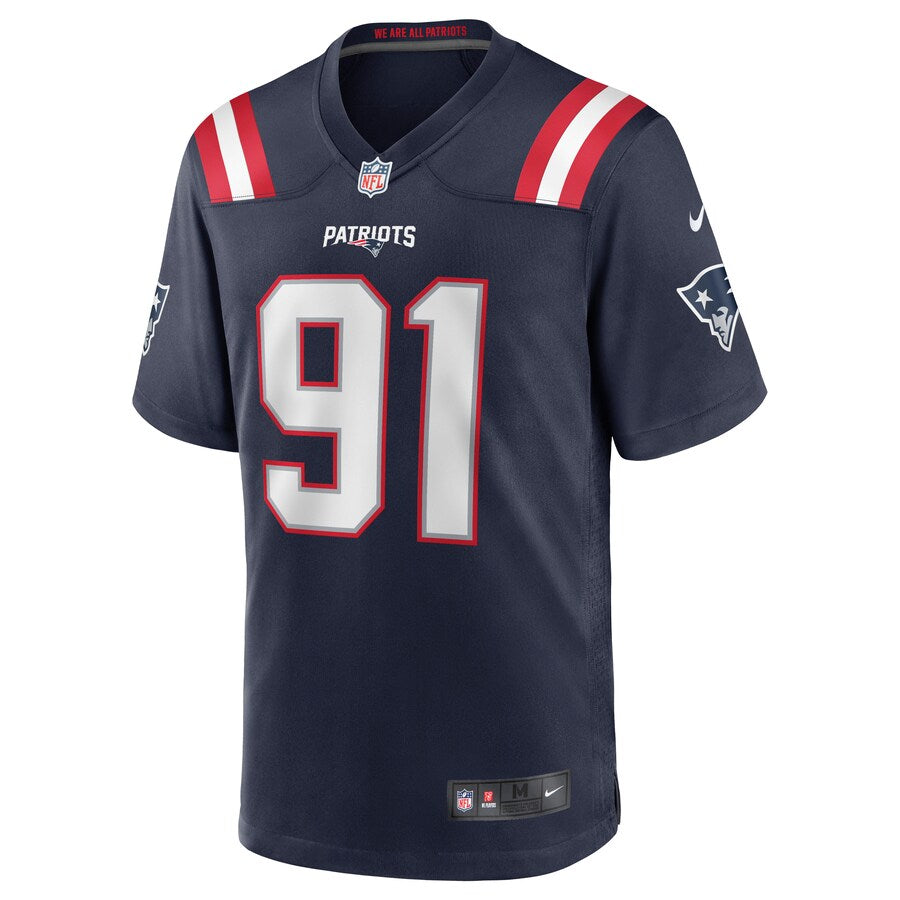 New England Patriots Deatrich Wise Jr. Game Navy Football Jersey product image