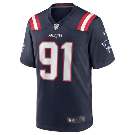 New England Patriots Deatrich Wise Jr. Game Navy Football Jersey product image