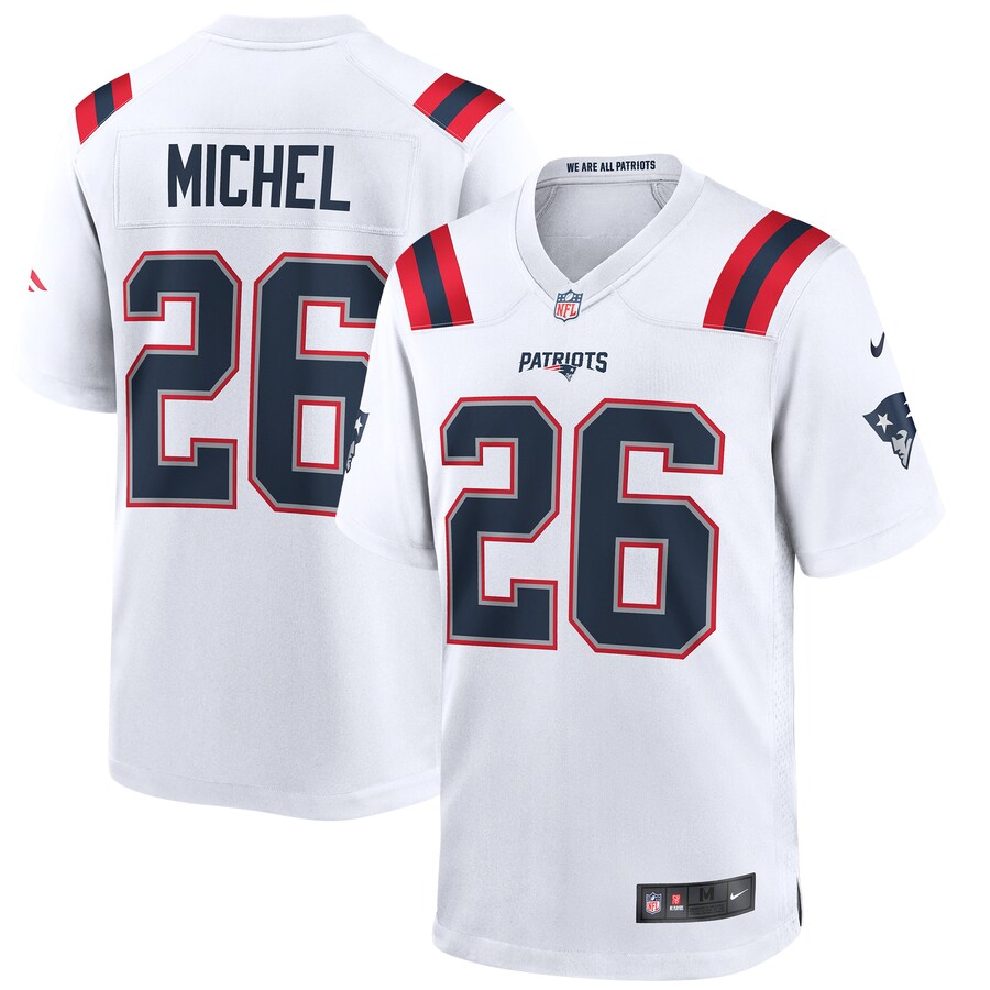 New England Patriots Sony Michel Game White Football Jersey product image