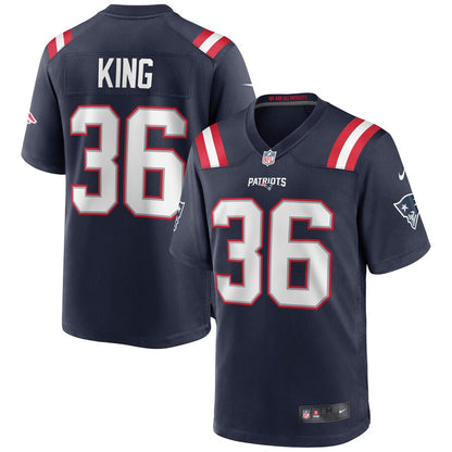 New England Patriots Brandon King Game Navy Football Jersey product image