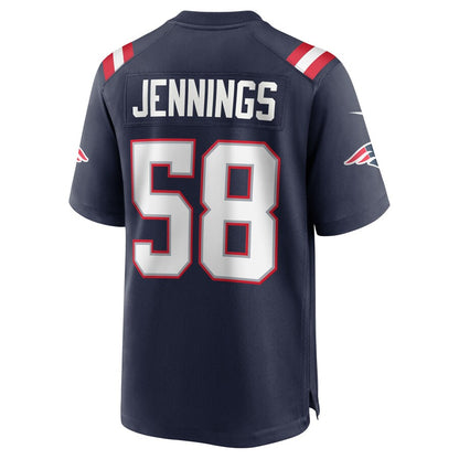 New England Patriots Anfernee Jennings Team Game Navy Football Jersey product image