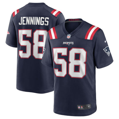 New England Patriots Anfernee Jennings Team Game Navy Football Jersey product image