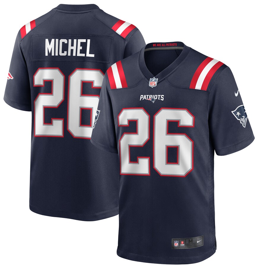 New England Patriots Sony Michel Game Navy Football Jersey product image