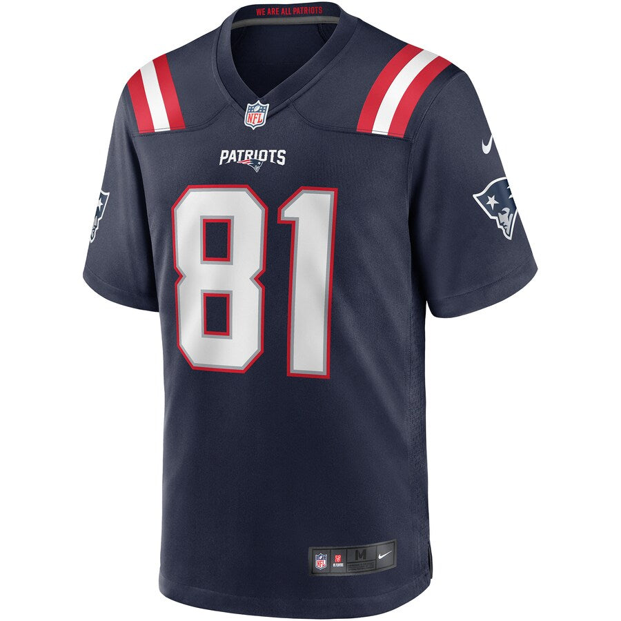 New England Patriots Randy Moss Game Navy Football Jersey product image