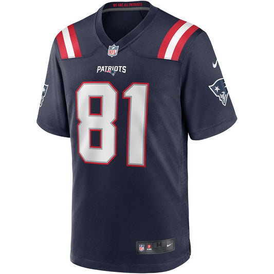 New England Patriots Randy Moss Game Navy Football Jersey product image