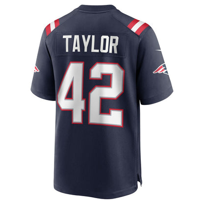 New England Patriots J.j. Taylor Team Game Navy Football Jersey product image