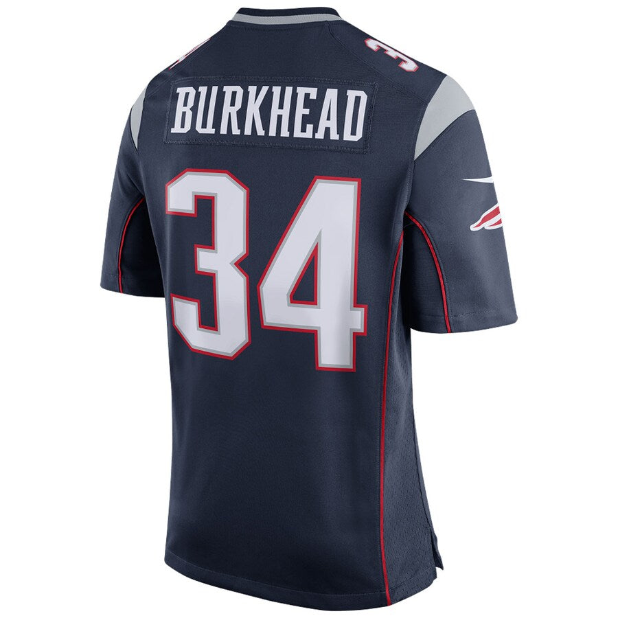 New England Patriots Rex Burkhead Game Navy Football Jersey product image