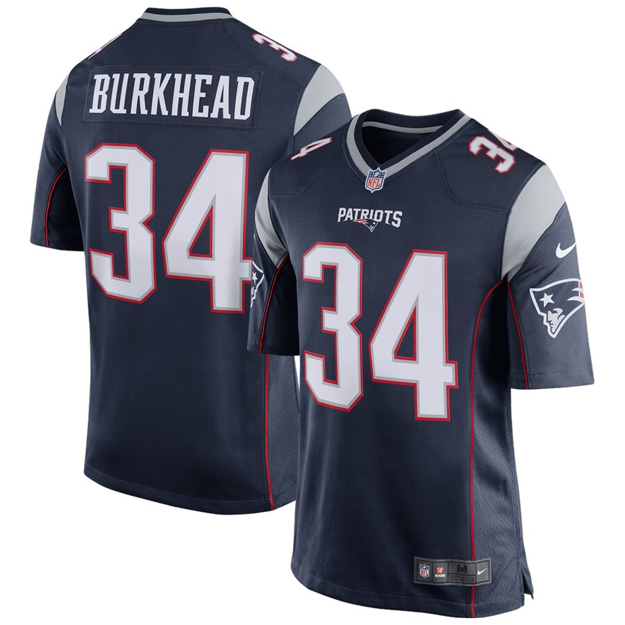 New England Patriots Rex Burkhead Game Navy Football Jersey product image