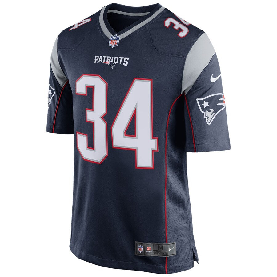 New England Patriots Rex Burkhead Game Navy Football Jersey product image