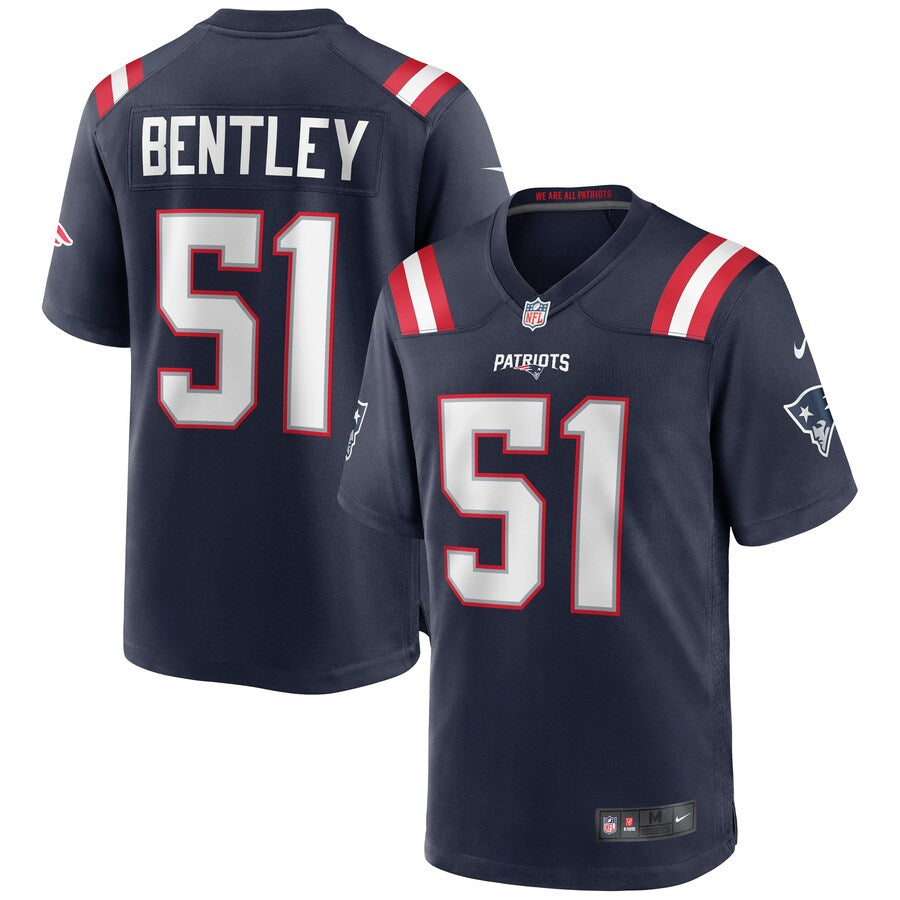 New England Patriots Ja'whaun Bentley Game Navy Football Jersey product image