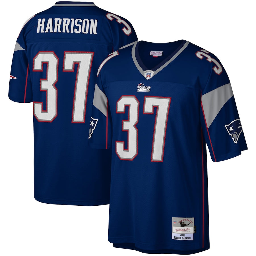 New England Patriots Rodney Harrison Legacy Navy Football Jersey product image