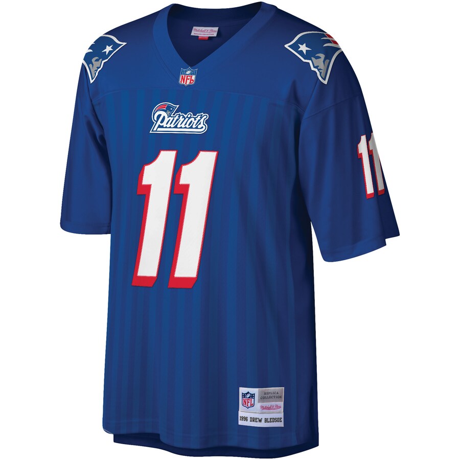 New England Patriots Drew Bledsoe Legacy Royal Football Jersey product image