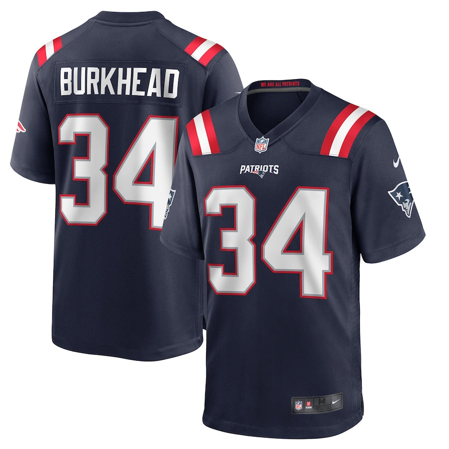 New England Patriots Rex Burkhead Game Navy Football Jersey product image