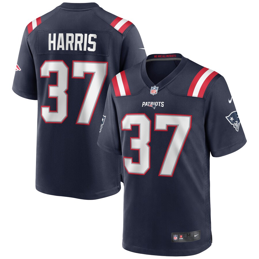 New England Patriots Damien Harris Game Navy Football Jersey product image